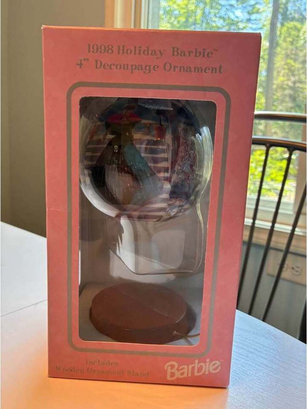 Vintage 1998 Holiday Barbie 4” Decoupage Ornament